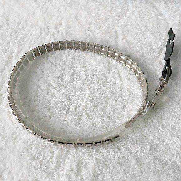 ✨NEW✨  Clear plastic silver studded belt metal punk rock studded belt clear belt - Picture 2 of 5